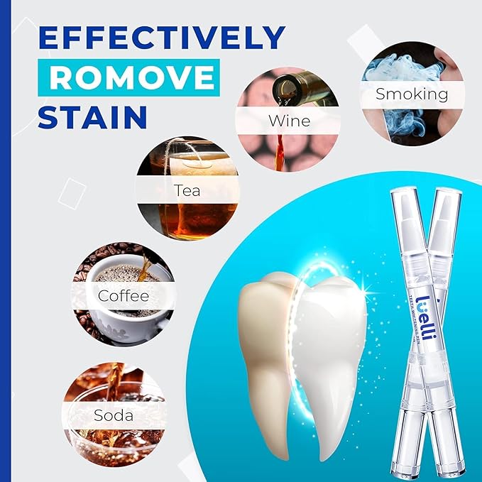 Luelli Teeth Whitening Pen, 20+ Uses - Travel Size Professional Tooth Whitener Serum, Extra Strength Organic Teeth Bleaching Gel for Sensitive Teeth, Instant Stain Removal, Simply White Smile, 4 Count-Ruum Studio Home