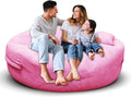 Bean Bag Chair for Adults 5FT,Soft Removable Cover for Teens/Girls Bedroom,Fluffy Giant Round Floor Beanbag Lounger Chairs (No Filler,Pink)-Ruum Studio Home