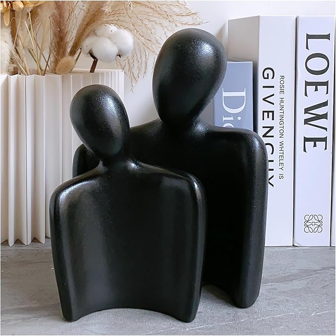 Hugging Couple Statues Ceramic Lover Figurine Embrace Characters-Ruum Studio Home