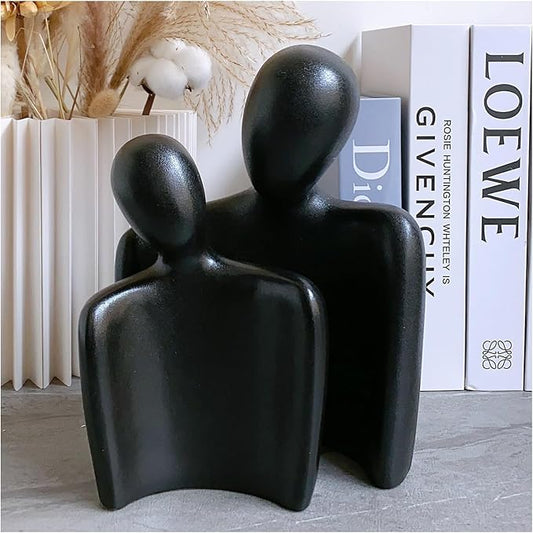 Hugging Couple Statues Ceramic Lover Figurine Embrace Characters-Ruum Studio Home