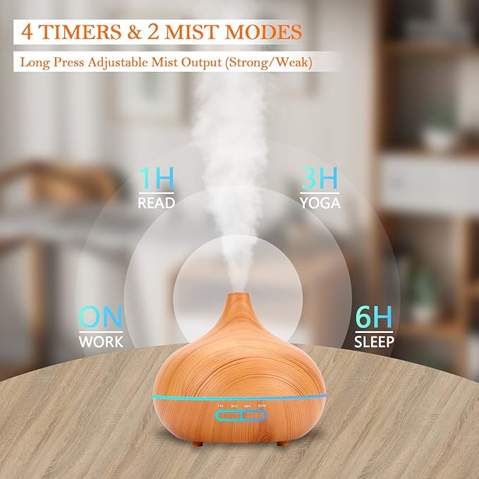 550 ML Aroma Diffiser with Essential Oils Set, Essential Oil Diffuser with Remote, Ultrasonic Technology Aromatherapy Diffusers Auto Shut-Off for Office, Home-Ruum Studio Home