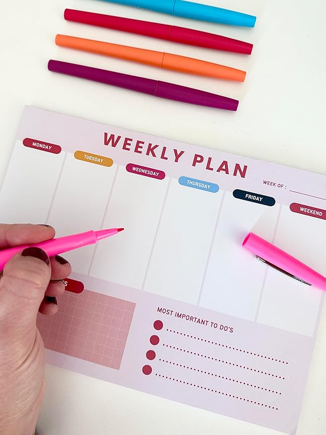 Weekly Planner Notepad – Tear-Off Weekly to do List Notepad, Weekl y Desk Calendar Notebook for Productivity, Task Planner for Time Management, Project Planner with 50 Planning Sheets-Ruum Studio Home