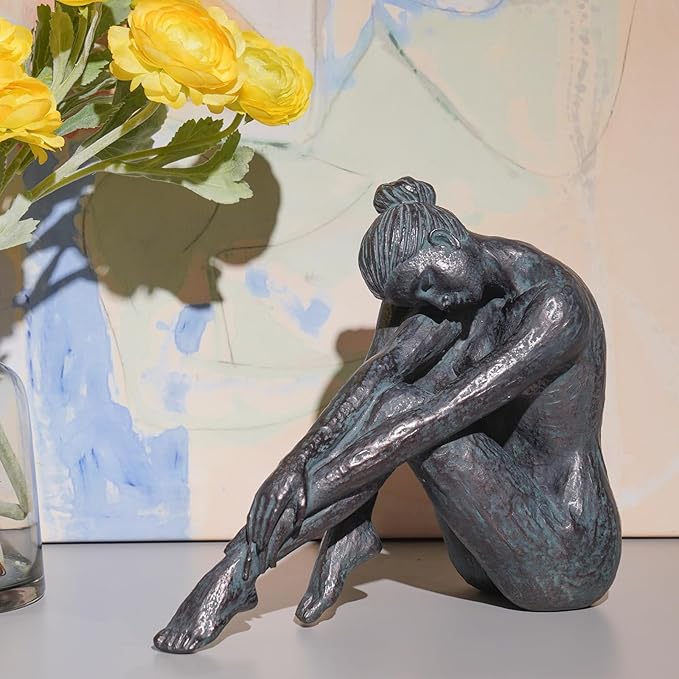 Guichifun Yoga Dancer Statue Home Decoration - Resin Bronze Sculpture Modern Creative Home Garden Statue Handicrafts Art Ware Home Décor Office Room or Outdoor Garden Gifts 10.25 x 4.25 x 8.75 Inch-Ruum Studio Home