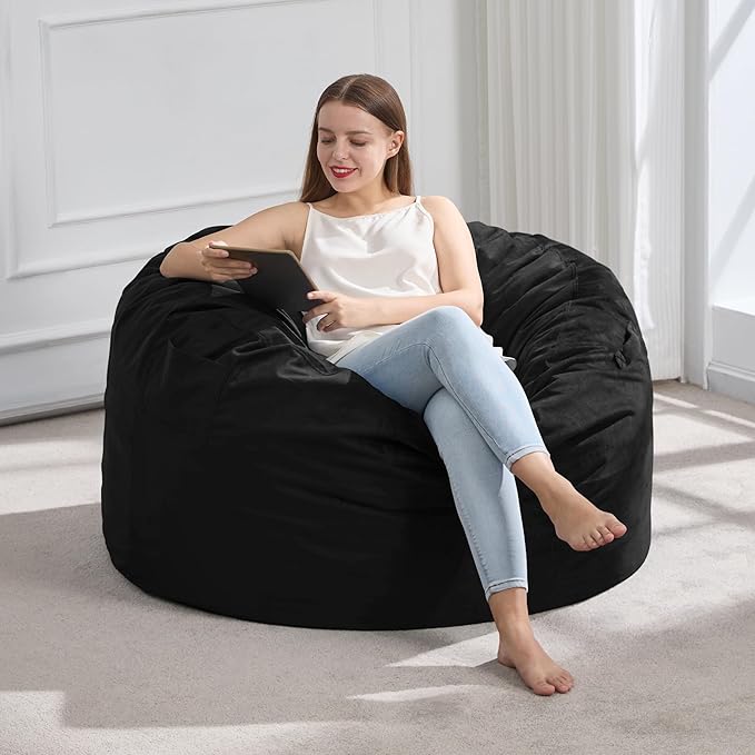 Hobestluk 3FT Bean Bag Chair Giant Bean Bag Chairs for Adults Large Bean Chairs with Removable Cover, Beanbag Chair with Filler, Adult Bean Bag Chairs for Living Room, Bedroom-Ruum Studio Home