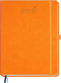 BEZEND Planner 2025-2026 Weekly and Monthly, 8.5" x 11" Academic Calendar (Jul 25-Dec 26) Vertical Daily Appointment with Hourly Timeslot & Monthly Tab, PU Leather Hardcover - Orange-Ruum Studio Home