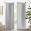 Macochico Pinch Pleated Blackout Curtains 102 Inches Long 100% Light Blocking Silver Grey Linen Drapes for Bedroom Living Room Farmhouse Shabby Chic Burlap Curtains with Tieback 72”Wx102”L 1 Panel-Ruum Studio Home