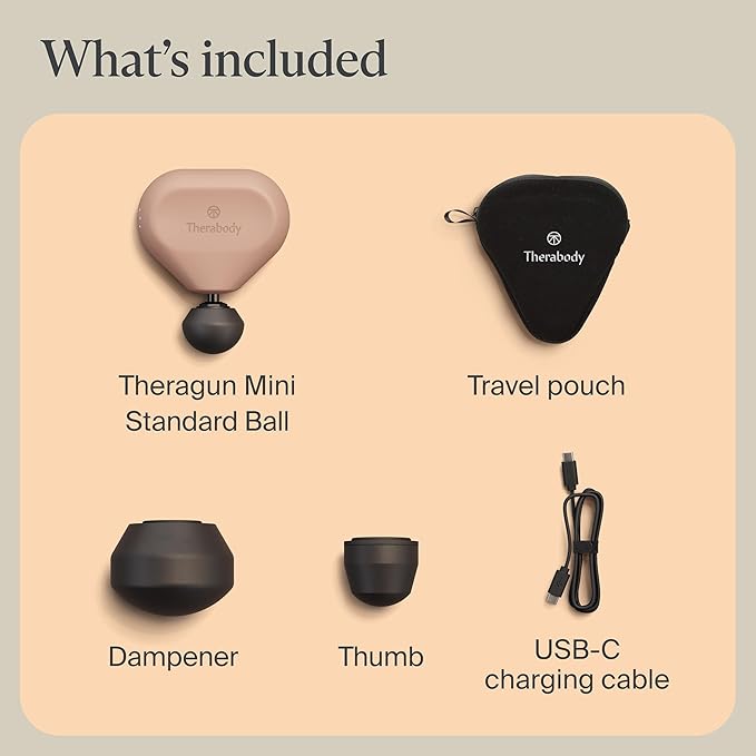 TheraGun Mini (3rd Generation) by Therabody – Ultra-Portable Massage Gun and Travel Essential for Fast, Effective Pain and Tension Relief Anywhere (Desert Rose)-Ruum Studio Home