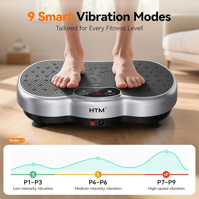 Vibration Plate Exercise Machine - 300 lbs Weight Capacity, 120 Speed Levels, 9 Workout Modes for Home Fitness, Muscle Toning & Weight Loss-Ruum Studio Home