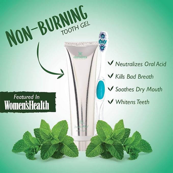 Elementa Silver Non-Foaming Toothpaste Wintermint Flavor | 5 in 1 Teeth Whitening Gel 4 Fl oz | Dentist Formulated All Natural | Professional Whitening Gel | Fluoride Free | Fresh Breath-Ruum Studio Home