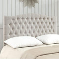 24KF Upholstered Tufted Button Linen Fabric Headboard,Comfortable Fashional Headboard Queen/Full Size,Ivory-Ruum Studio Home