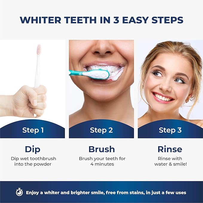 Teeth Whitening Powder - Hydroxyapatite, Remineralizing, Non-Sensitive Formula - Dentist-Approved Tooth Stain Remover & Polisher - Fluoride-Free (30 Grams)-Ruum Studio Home