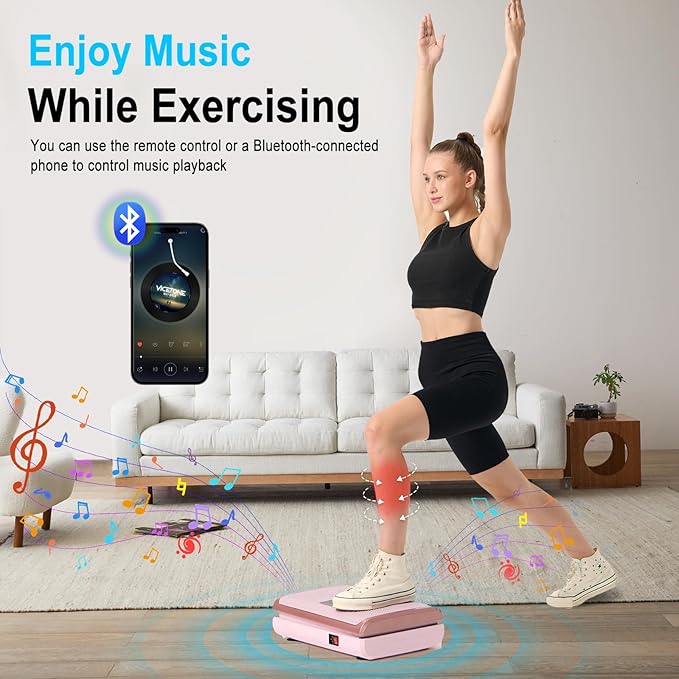HOTWAVE Vibration Plate Exercise Machine for Lymphatic Drainage, Power Vibrating Plates Platform for Weight Loss - Whole Body Shaker Vibration Plate Machine Home Gym Shaping Fitness Workout-Ruum Studio Home