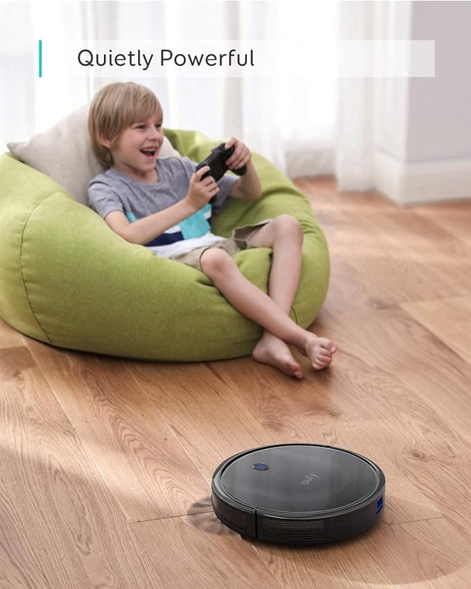 eufy Robot Vacuum 11S MAX, Super Thin, Powerful Suction, Quiet, Self-Charging Robotic Vacuum Cleaner, Cleans Hard Floors to Medium-Pile Carpets, Black-Ruum Studio Home