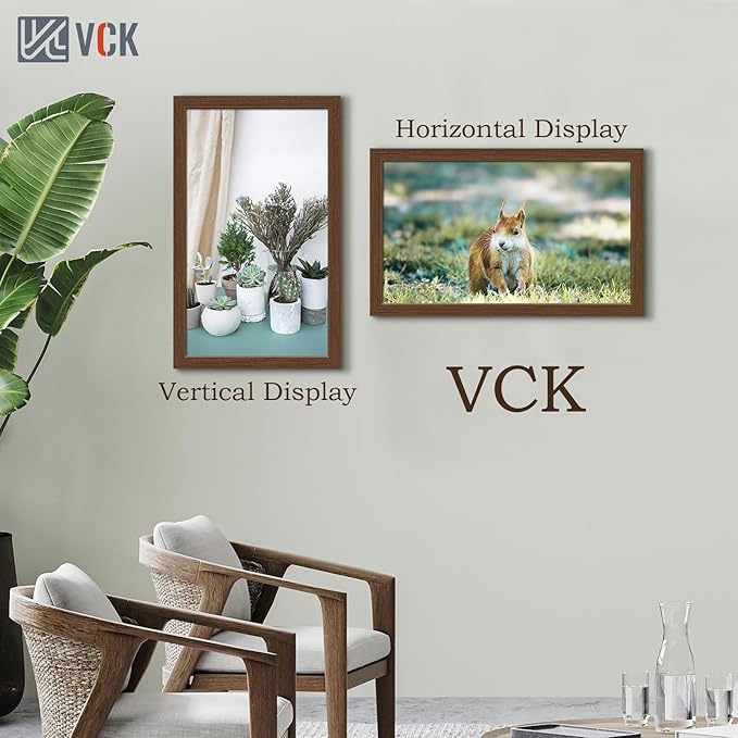 VCK 14x24 Frame Set of 3, Brown Wood Picture Frame with Exclusive Wood Grain, Wall Gallery Frame-Ruum Studio Home