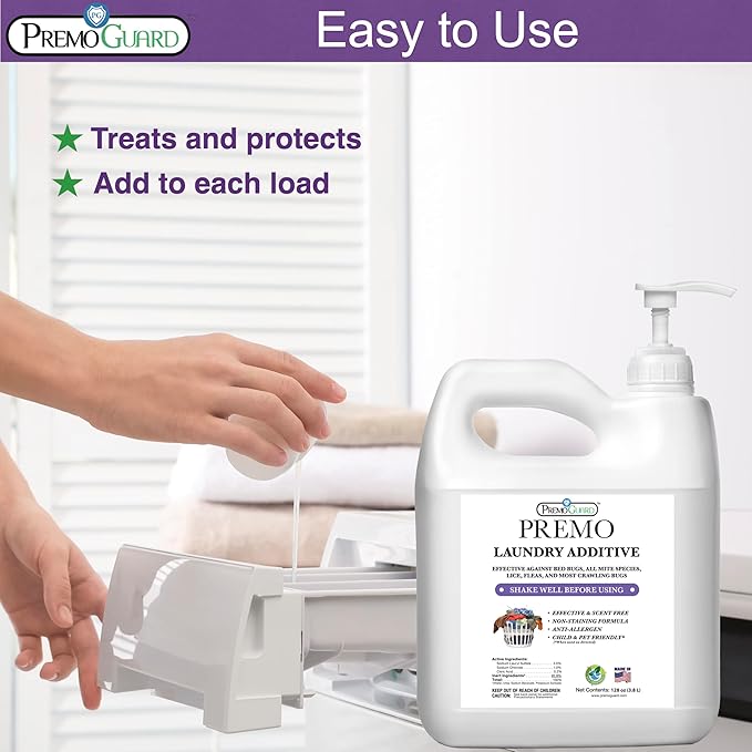Premo Guard Bed Bug, Mite & Lice Laundry Detergent Additive 64 oz – Child & Pet Friendly – Stain & Odor Free – Best Natural Non-Toxin Treatment-Ruum Studio Home