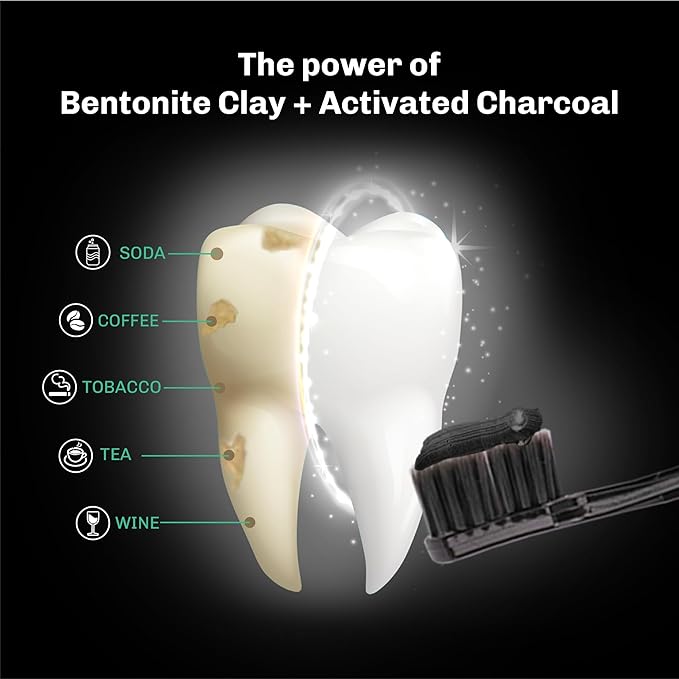 BENTODENT TOOTHPASTE Teeth Whitening Bentonite Clay & Activated Charcoal Toothpaste - Natural Teeth Whitening Toothpaste, No Fluoride & No SLS Vegan, 3.52 oz-Ruum Studio Home