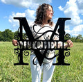 Custom Metal Last Name Monogram Sign – Personalized Wedding, Housewarming, or Outdoor Wall Decor-Ruum Studio Home