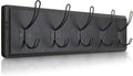 HBCY Creations Black Rustic Coat Rack Wall Mount with 5 Hooks, Solid Pine Wood 24 inch Wall Hooks for Entryway, Mudroom, Hallway, Bathroom - Vintage Farmhouse Style Wall Mounted Towel Rack-Ruum Studio Home
