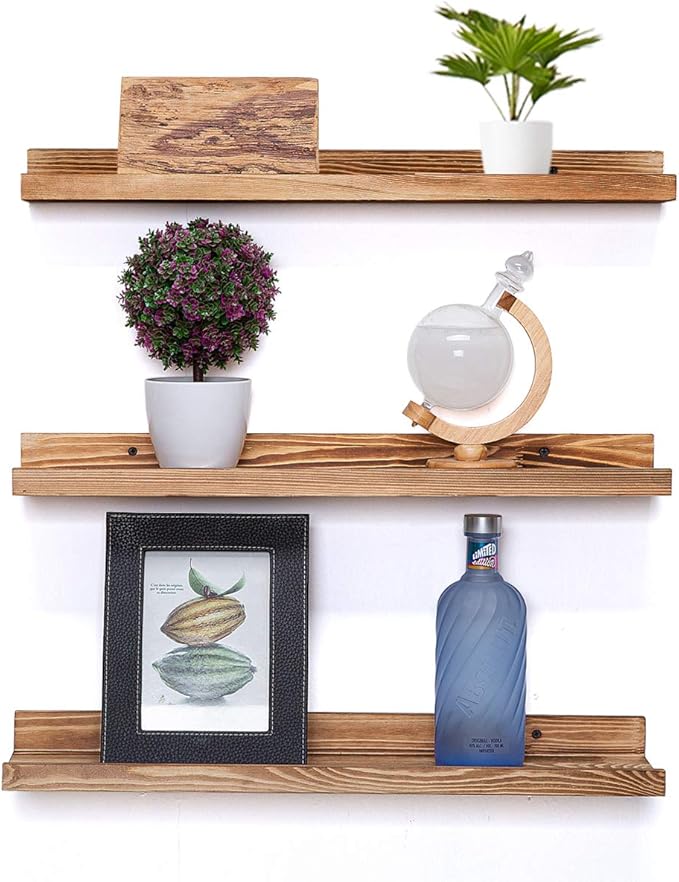 AZSKY Floating Shelves Set of 3, Picture Ledge Shelf, 24 Inches Long Large Nursery Book Shelves for Toys Storage, Kids Bookshelf Wall Mounted for Living Room Bedroom Decor Books Photo Frames-Ruum Studio Home