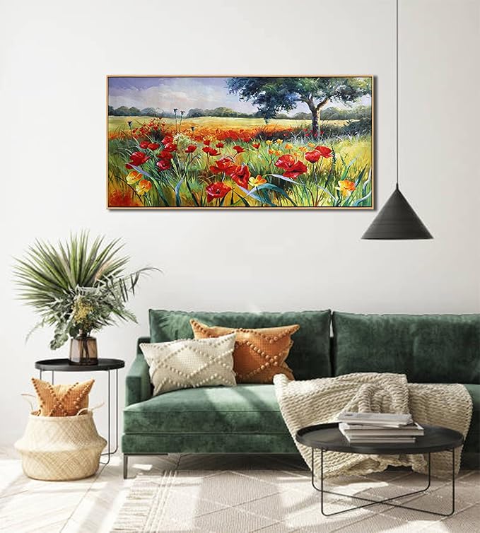 Green Tree Wall Art - Large Canvas for Living Room & Bedroom - Framed 24x48-Ruum Studio Home