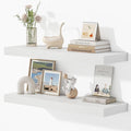 Dreamland 32 Inches Floating Shelves for Wall, 9.3" Deep Long Floating Shelves Set of 2, Large Display & Storage Shelf, Wall Shelf for Bathroom Bedroom Living Room Kitchen Office, White-Ruum Studio Home