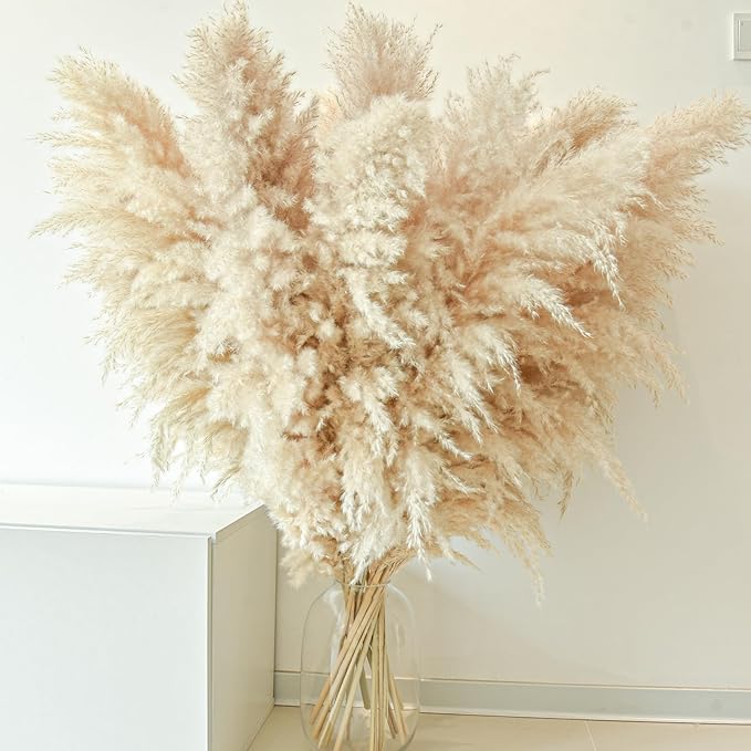 40" 11 PCS Dried Pampas Grass Decor Tall,Large Natural Beige pompas Grass,Tall Pampas Grass for Floor Vase,Wedding,Party,Farmhouse,Boho Home Decor,and Creating a Bohemian Ambiance-Ruum Studio Home
