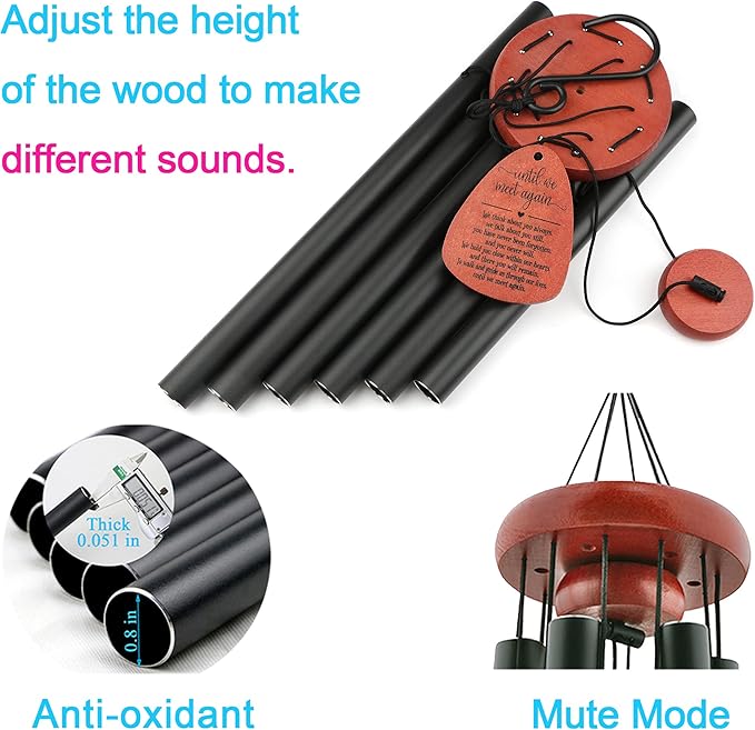 Memgift Memorial Wind Chime for Outside - Sympathy Gift for Loss of Loved One, Outdoor Keepsake in Memory of Family, Weather-Resistant Garden Decor-Ruum Studio Home