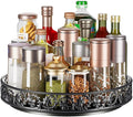 10" Lazy Susan Organizer Turntable,360 Rotating Spice Rack Lazy Susan for Cabinet Dining Table Top Countertop Pantry Kitchen Cupboard Vanity Bathroom Refrigerator Black-Ruum Studio Home