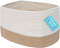 OrganiHaus Woven Storage Baskets for Organizing, Cotton Rope Organizer Bins for Shelves, Closet & Nursery, Dog Toy Basket, Decorative Bins for Toys, Towels & Books - 15x10x9, Honey/Off-White-Ruum Studio Home