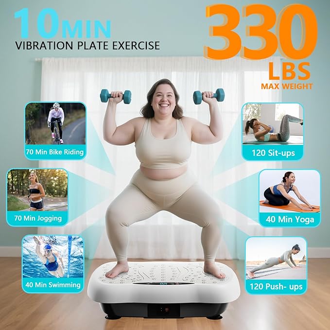 Vibration Plate Exercise Machine, Vibrating Equipment for Weight Loss and Lymphatic Drainage Massager, 3D Waver Exerciser for Fitness, Full Body Workout Shake Board with 120 speeds-Ruum Studio Home