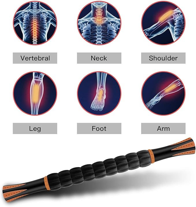 Muscle Roller Stick for Athletes - Massage Roller to Reduce Muscle Soreness, Cramping & Tightness in Legs, Arms, Back & Calves-Body-Building Apparatus-Ruum Studio Home