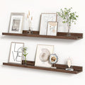 Floating Shelves for Wall, Picture Ledge Shelf 36 Inch Solid Wood Set of 2, Rustic Wall Shelves with Lip, Kids Bookshelf, Photo & Picture Live Edge Floating Shelves for Bedroom, Living Room, Kitchen-Ruum Studio Home