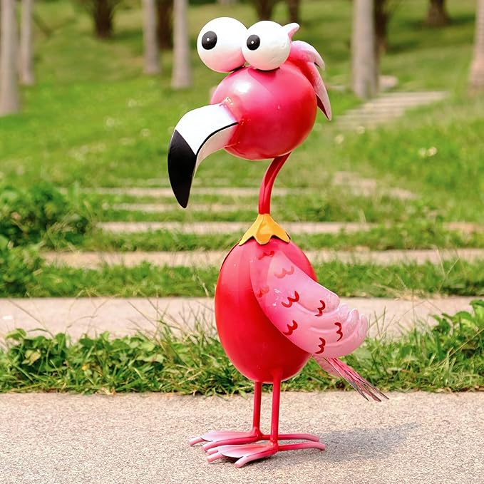 Kircust Flamingo Decor Yard Decorations Outdoor Garden Statue Outside Metal Bird Courtyard Art Pink Flamingos for Patio Backyard Porch Decoration-Ruum Studio Home