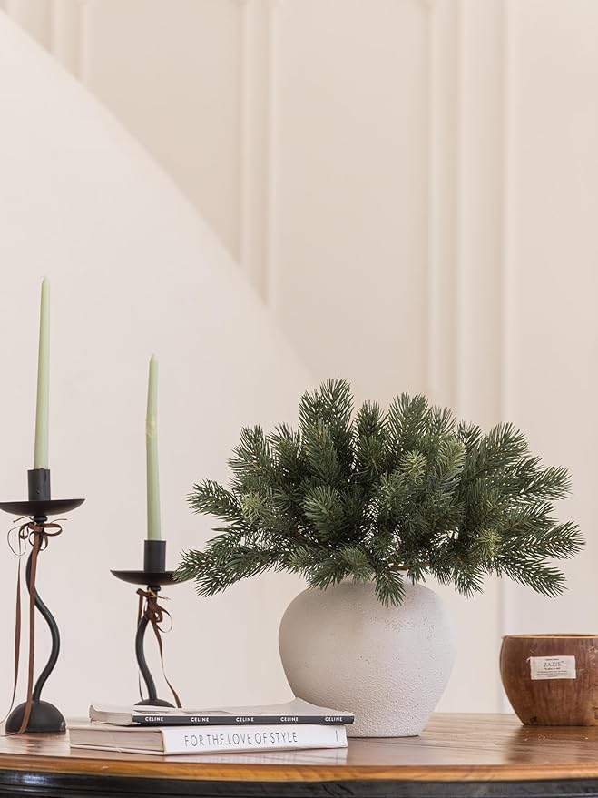 MISSPIN 12 Pcs 19.5 Inches Christmas Cedar Branches, Cedar Artificial Christmas Branches DIY Crafts Faux for Xmas Indoor Outdoor Home Decor-Ruum Studio Home