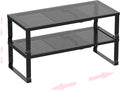 Metal Stackable Expandable Storage Shelf - Multi-Functional Home Storage Shelf, Suitable for Kitchen, Cabinet，Bathroom, Office, Garage, etc.（2PACKS/Black/Medium-Ruum Studio Home