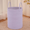 Large Woven Laundry Basket Hamper,80L Cotton Rope Storage Bin for Blankets,Toys and Clothes,Decorative Tall Nursery Hamper for Living Room,Baby Nursery,Bathroom and Bedroom,Purple-Ruum Studio Home