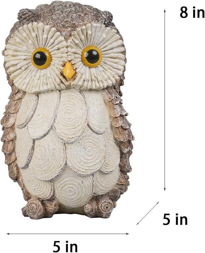 Guichifun Owl Statue Home Decor Accents - Cute Owl Figurines for Shelf Bookshelf TV Stand Décor Bedroom Office Decorations Ideal Gift for Owl Lovers 5 x 5 x 8 Inch-Ruum Studio Home