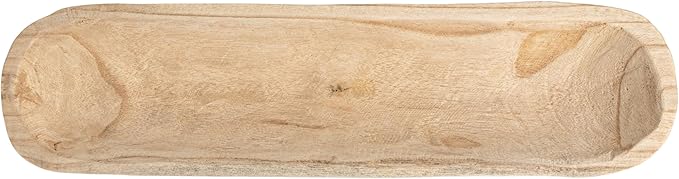 Creative Co-Op Paulownia Wood Oval Bowl | Brown | 22.75" L x 6" W x 3.25" H | (Pack of 4)-Ruum Studio Home