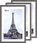 VCK 20x30 Frame 3 pack, Grey Solid Wood Poster Picture Frame, Exclusive Wood Grain, Wall Mounting Hanging-Ruum Studio Home