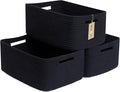 Large Storage Baskets for Shelves, Closet Organizers Bins for Clothes Blanket Towels, Baby Nursery, Toy Baskets Box, Woven Rope Baskets, 17 x 13 x 7.5”, 3 Packs Black-Ruum Studio Home