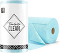 Fantasticlean Microfiber Cleaning Cloth Roll -75 Pack, Tear Away Microfiber Towels, 12" x 12", Reusable, Washable, Scratch Free, Ultra Absorbent Dish Rags for Car, Home, Garage or Shop (Blue)-Ruum Studio Home