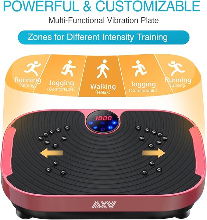 AXV Vibration Plate Exercise Machine Whole Body Workout Vibrate Fitness Platform Lymphatic Drainage Machine for Weight Loss Shaping Toning Wellness Home Gyms Workout-Ruum Studio Home