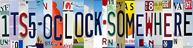 Tin Sign Wall Decor Bar Signs For Bar Decor Its 5 O'Clock Somewhere Sign Funny Vintage Bar Accessories Drinking Signs Gifts for Men16 x 4 Inches-Ruum Studio Home