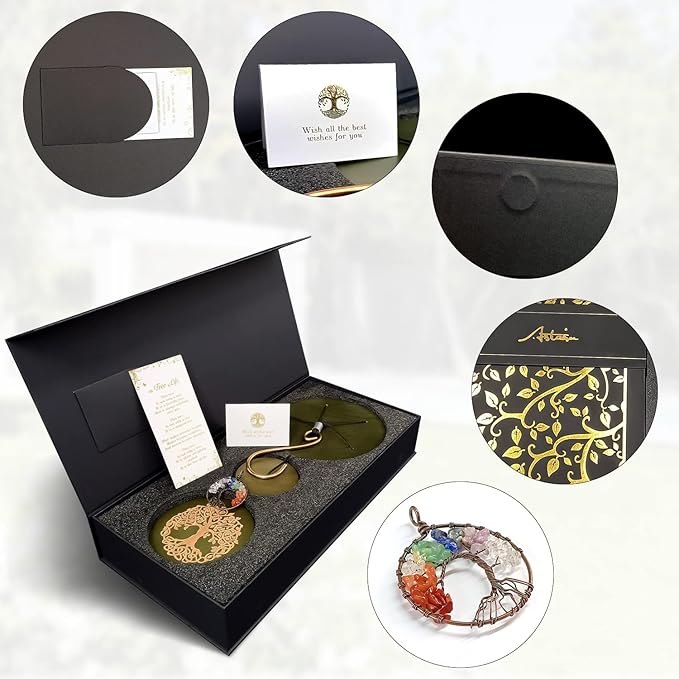 Gifts for Mom & Grandma - Outdoor Wind Chimes with Engraved Tree of Life, Large Patio Hanging Decor for Garden, Yard, Christmas, Anniversary Celebrations-Ruum Studio Home