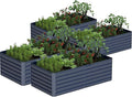 8x4x2 ft Outdoor Raised Garden Bed, Large Metal Planter Raised Beds, Planters for Outdoor Plants for Vegetables, Flowers, Herbs, Fruits, and Succulents.(4 Pcs,Blue)-Ruum Studio Home