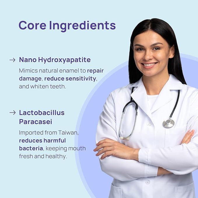 Whitebite Pro Color Correcting Toothpaste Tablets with Nano Hydroxyapatite | Fresh Breath & Natural Whitening | Travel-Friendly Toothpaste & Mouthwash | Fluoride and Plastic-Free (Peppermint)-Ruum Studio Home