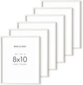 HAUS AND HUES White Oak 8x10 Picture Frame Set - Set of 6 8x10 Picture Frame Wood, White 8x10 Picture Frame Set of 6, Wooden Picture Frames 8x10, 6 8x10 Picture Frames for Wall (White Oak Frame)-Ruum Studio Home