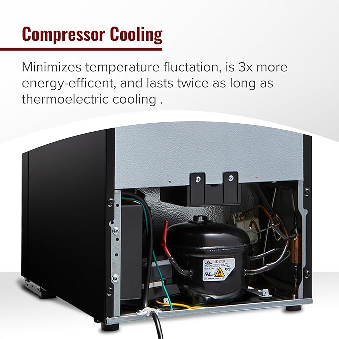 Wine Enthusiast 18-Bottle Dual Zone MAX Compressor Wine Cooler – Freestanding Beverage Refrigerator, Mini Fridge with Digital Touchscreen, Split Storage, Energy-Efficient Cooling, and LED Display-Ruum Studio Home