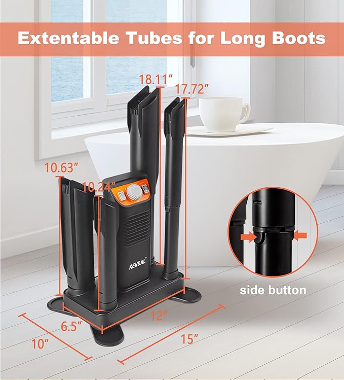 Boot Dryer for Work Boots, Shoe Dryer and Ozone Deodorizer, Portable Ski Boot Dryer with Adjustable Tubes & Timer, Ultra Silent, Quick Drying for Ski Boots, Sneakers, Gloves, Hats, Helmets-Ruum Studio Home