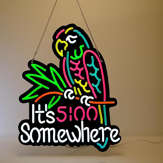 Ultrathin Its 5 00 O'clock Some Where Neon Sign Art Wall Lights for Bedroom Windows Glass Hotel Pub Cafe Wedding Birthday Party Gifts-Ruum Studio Home